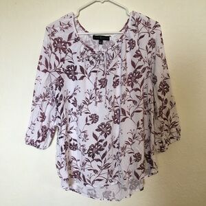 Fred David women's peasant floral blouse. Size M.